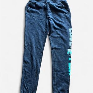 PINK Victoria's Secret Navy Joggers with Teal Logo